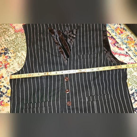 😍100% COTTON ADJUSTABLE VEST *VINTAGE TUX VEST SZ M (8/12)😍 MEASUREMENTS IN PI - Picture 6 of 9